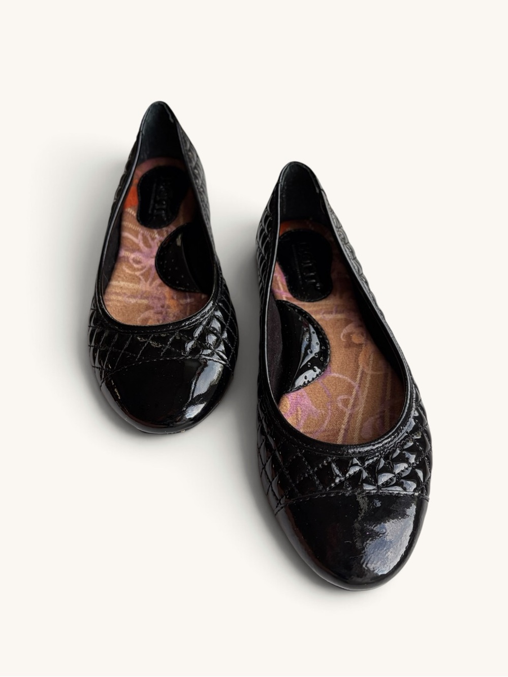 Born Black Quilted Patent Flats